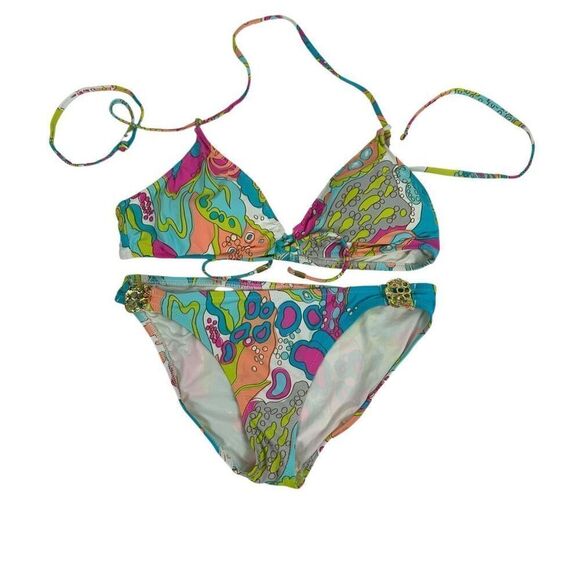 Trina Turk Tangiers Triangle Sliders Top Size 10 - Picture 1 of 11